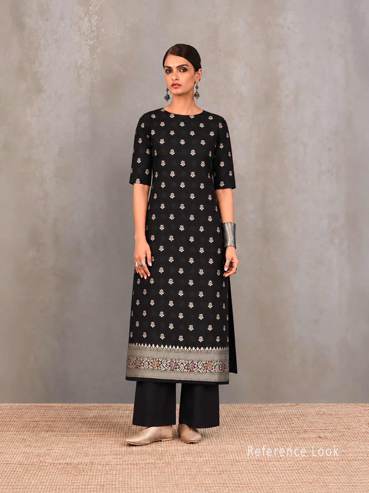 Black Meenakari Khaddi Georgette Handloom Banarasi Suit - Sacred Weaves