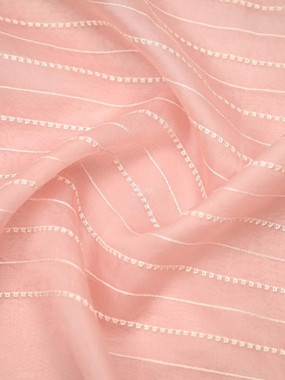 Pastel Pink Embroidery Organza Handloom Banarasi Suit - Gift Box - Sacred Weaves