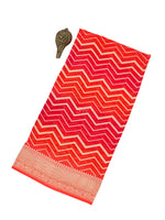 Pink Orange Rangkat Khaddi Georgette Handloom Banarasi Saree