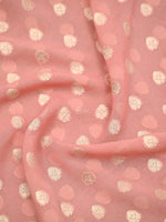 Peach Booti Khaddi Georgette Handloom Banarasi Suit - Gift Box - Sacred Weaves