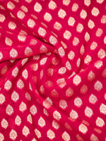 Magenta Booti Khaddi Georgette Handloom Banarasi Saree - Sacred Weaves