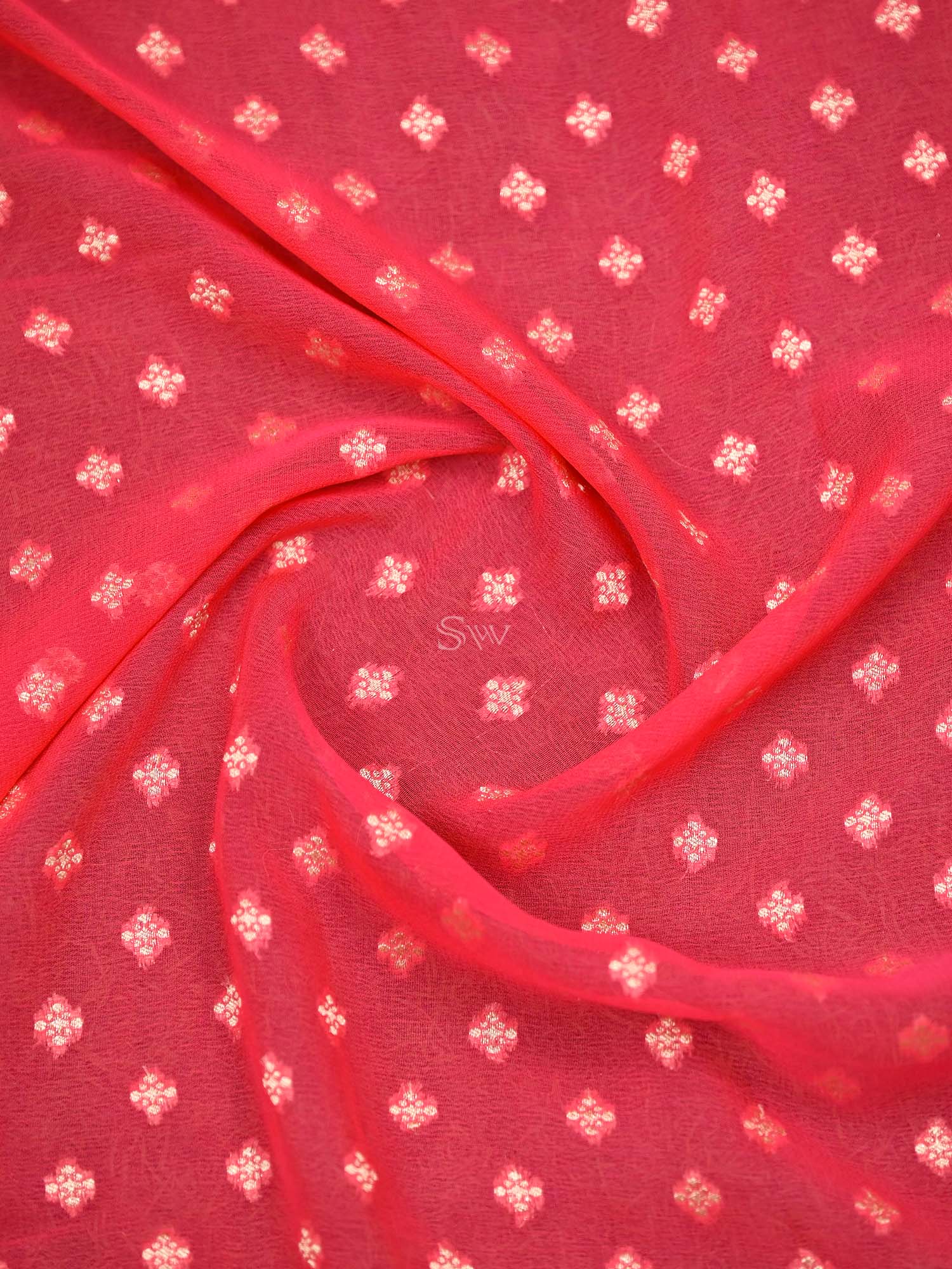 Pink Konia Khaddi Georgette Handloom Banarasi Saree - Sacred Weaves