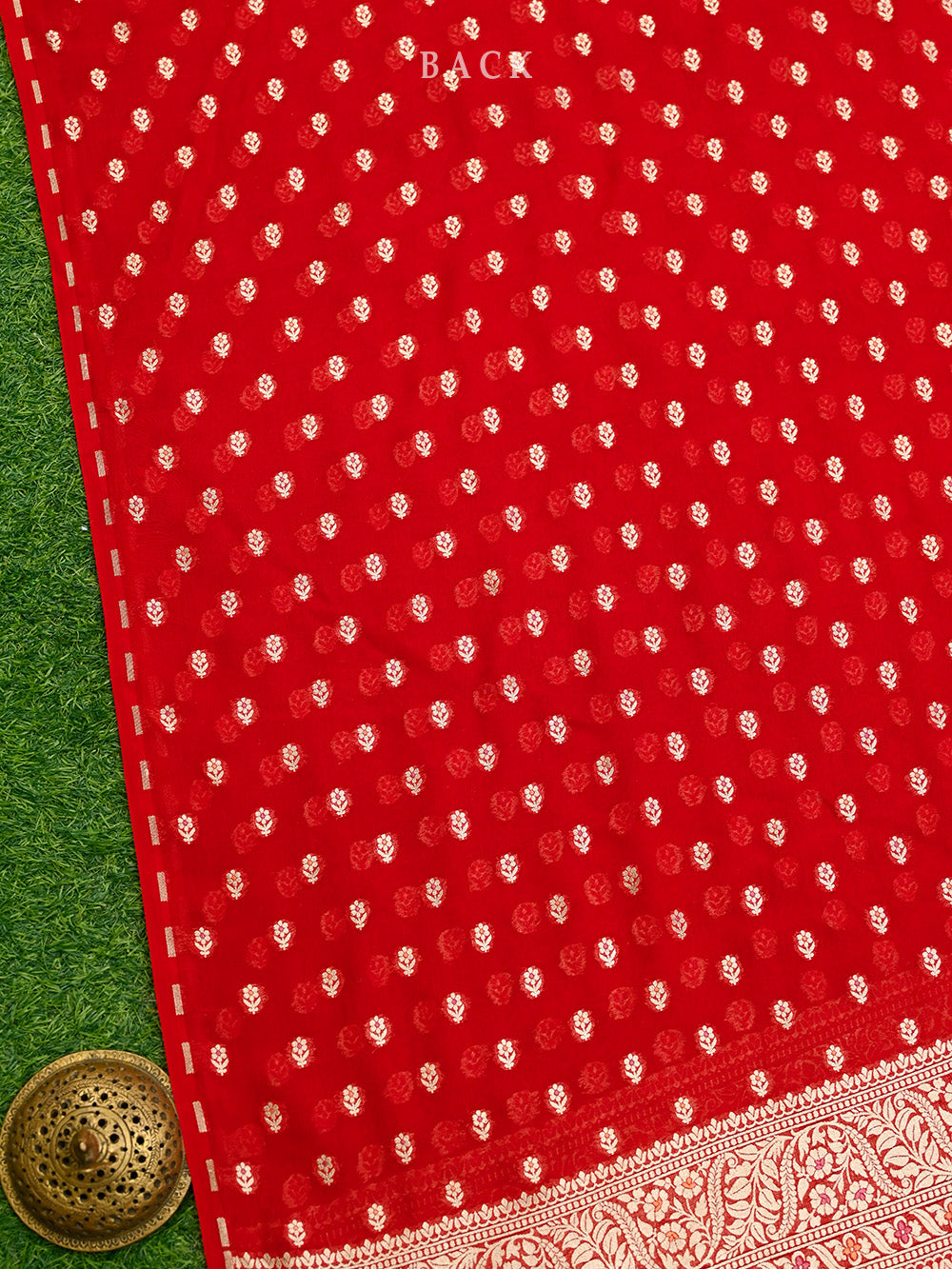Red Meenakari Khaddi Georgette Handloom Banarasi Suit - Sacred Weaves