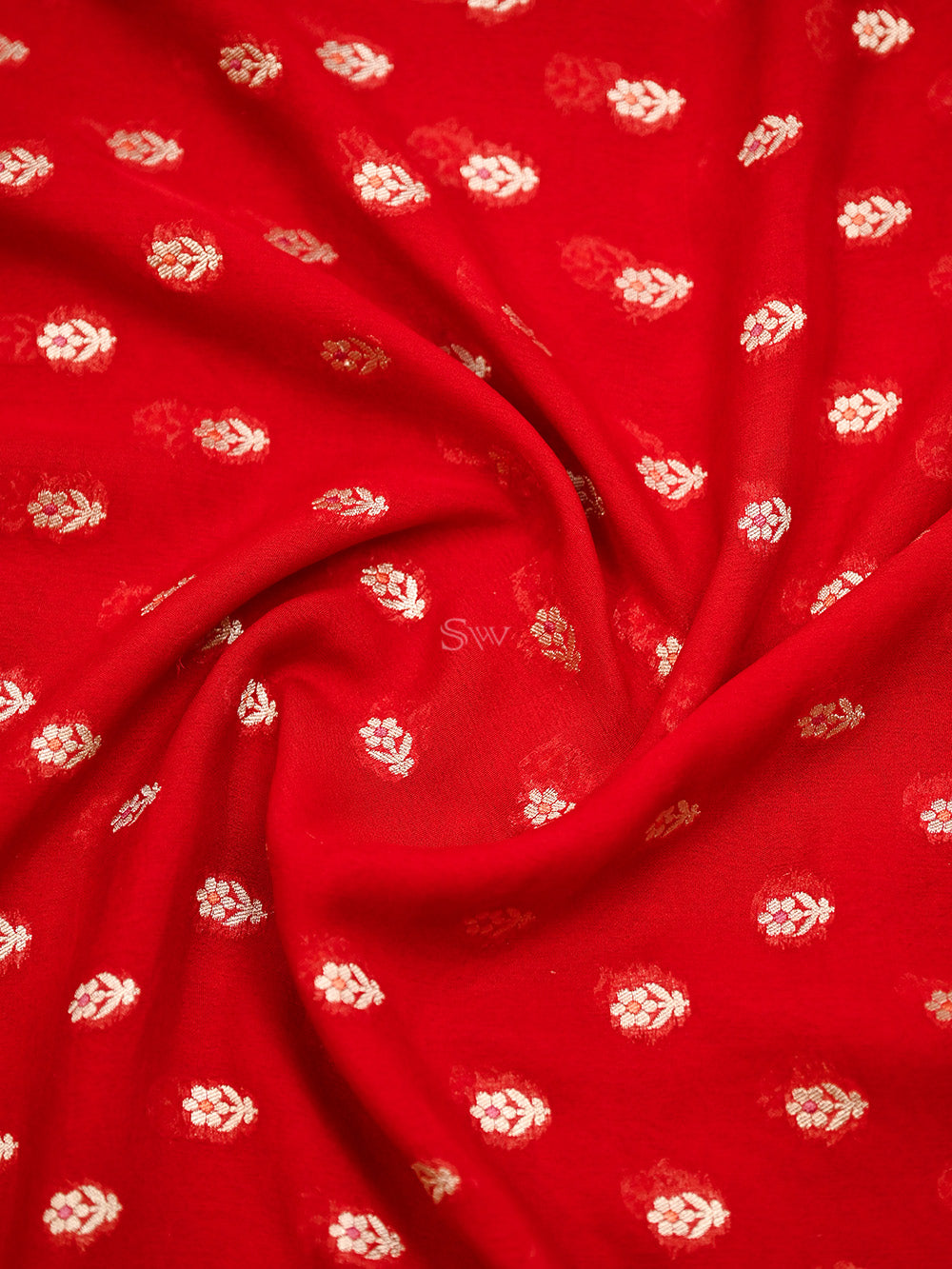 Red Meenakari Khaddi Georgette Handloom Banarasi Suit - Sacred Weaves
