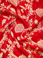 Red Meenakari Khaddi Georgette Handloom Banarasi Suit - Sacred Weaves