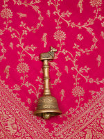 Magenta Shikargah Jaal Crepe Silk Handloom Banarasi Saree - Sacred Weaves