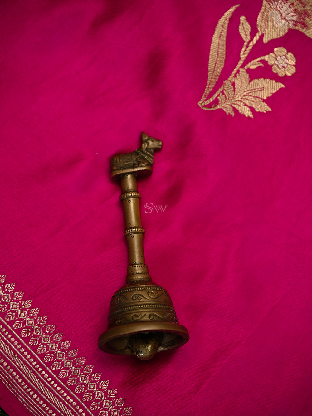 Magenta Boota Satin Silk Handloom Banarasi Saree - Sacred Weaves