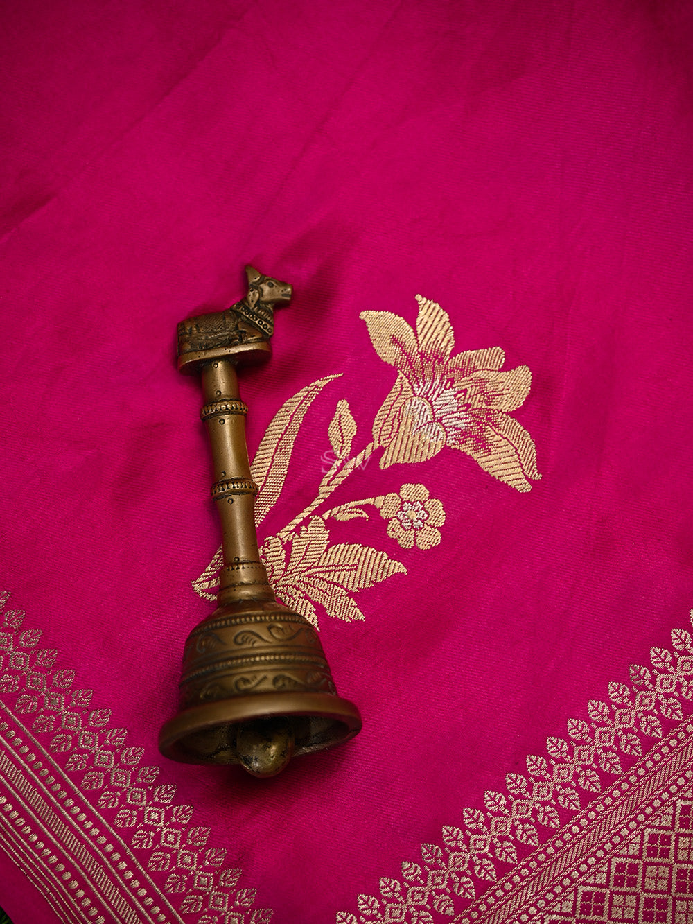 Magenta Boota Satin Silk Handloom Banarasi Saree - Sacred Weaves