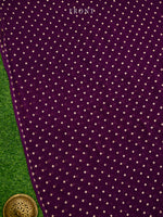 Wine Bandhani Khaddi Georgette Handloom Banarasi Suit - Sacred Weaves