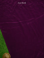 Wine Bandhani Khaddi Georgette Handloom Banarasi Suit - Sacred Weaves