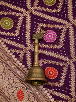 Wine Bandhani Khaddi Georgette Handloom Banarasi Suit - Sacred Weaves