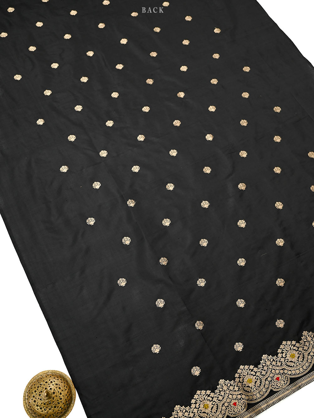 Black Booti Katan Silk Handloom Banarasi Suit - Sacred Weaves