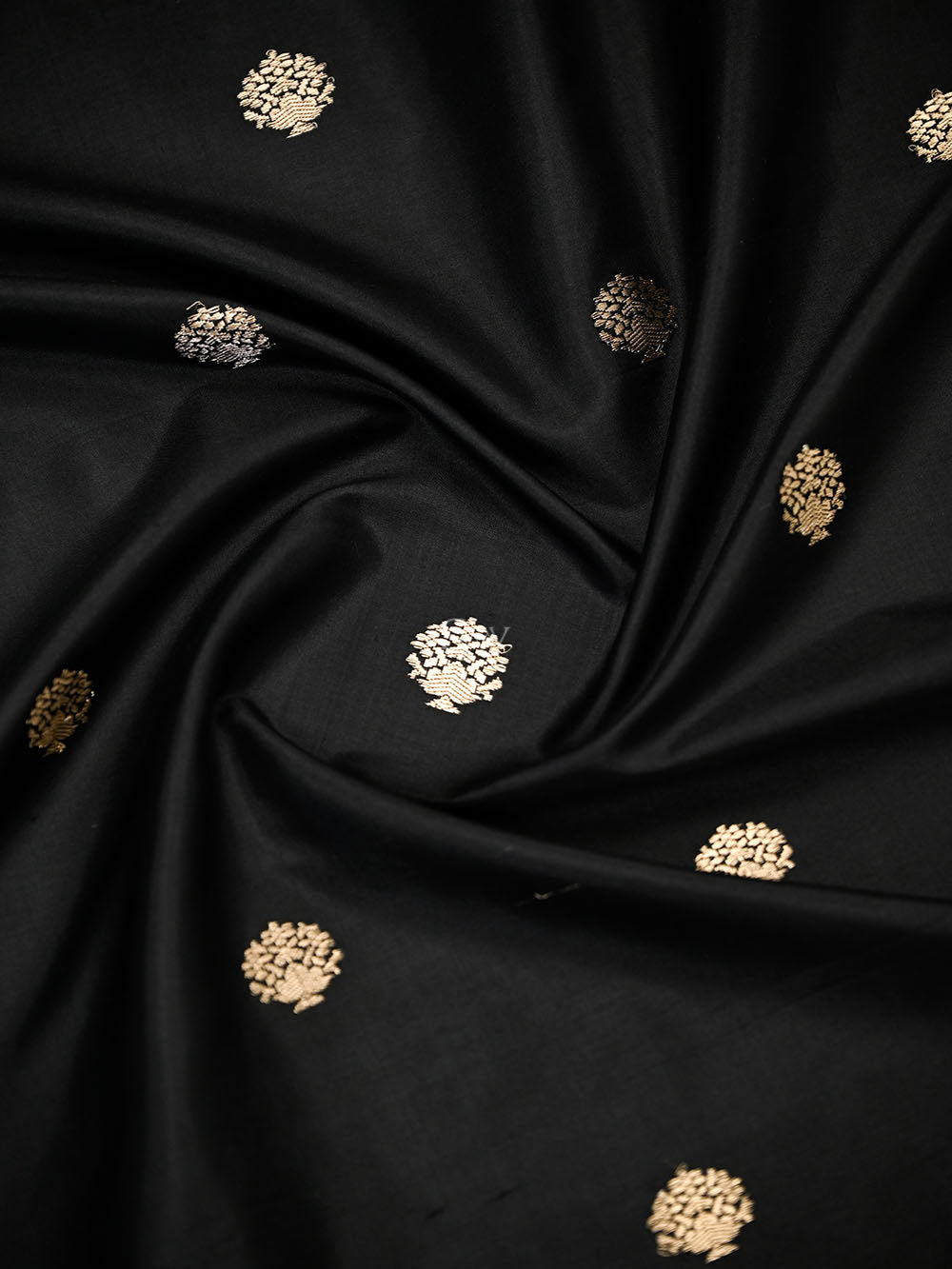 Black Booti Katan Silk Handloom Banarasi Suit - Sacred Weaves