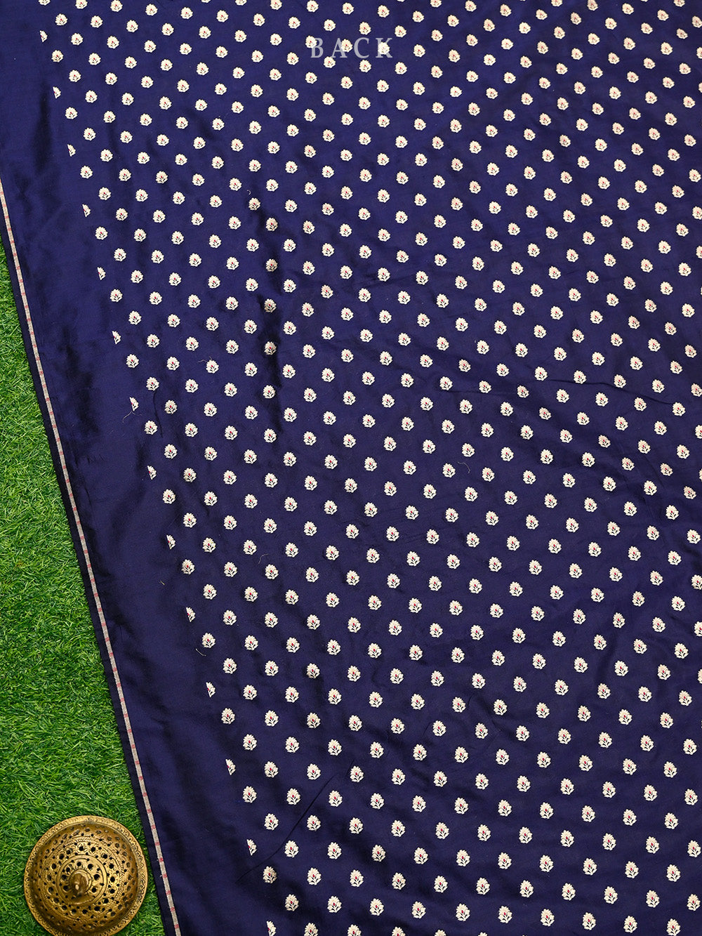 Blue Meenakari Booti Katan Silk Handloom Banarasi Suit - Sacred Weaves