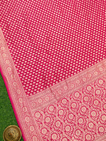 Magenta Booti Khaddi Georgette Handloom Banarasi Saree
