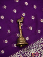 Purple Meenakari Khaddi Georgette Handloom Banarasi Suit - Sacred Weaves