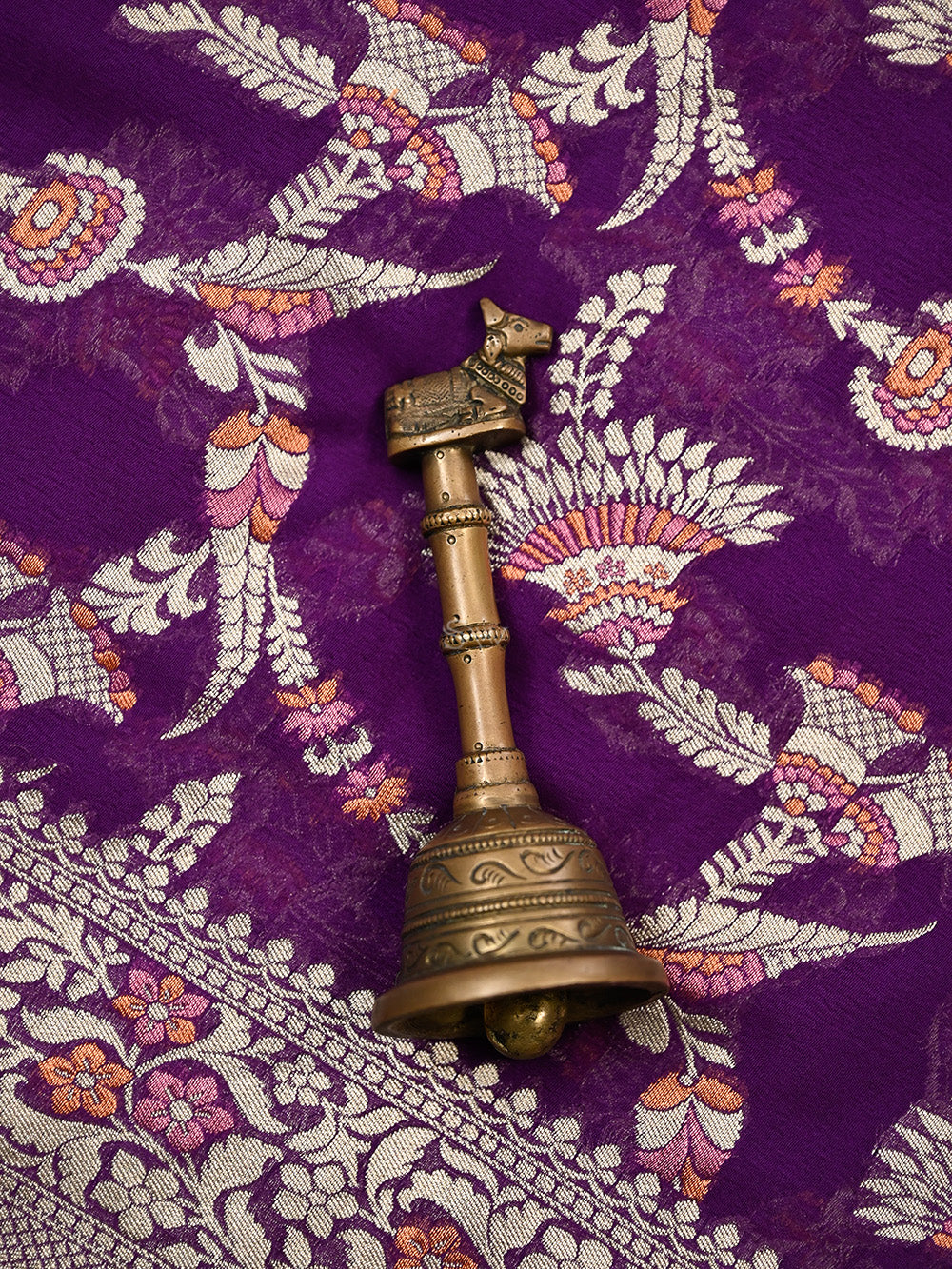 Purple Meenakari Khaddi Georgette Handloom Banarasi Suit - Sacred Weaves
