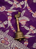 Purple Meenakari Khaddi Georgette Handloom Banarasi Suit - Sacred Weaves
