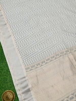 Pastel Grey Organza Handloom Banarasi Saree - Sacred Weaves