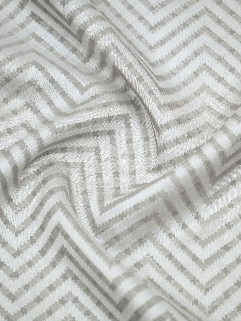 Pastel Grey Organza Handloom Banarasi Saree - Sacred Weaves