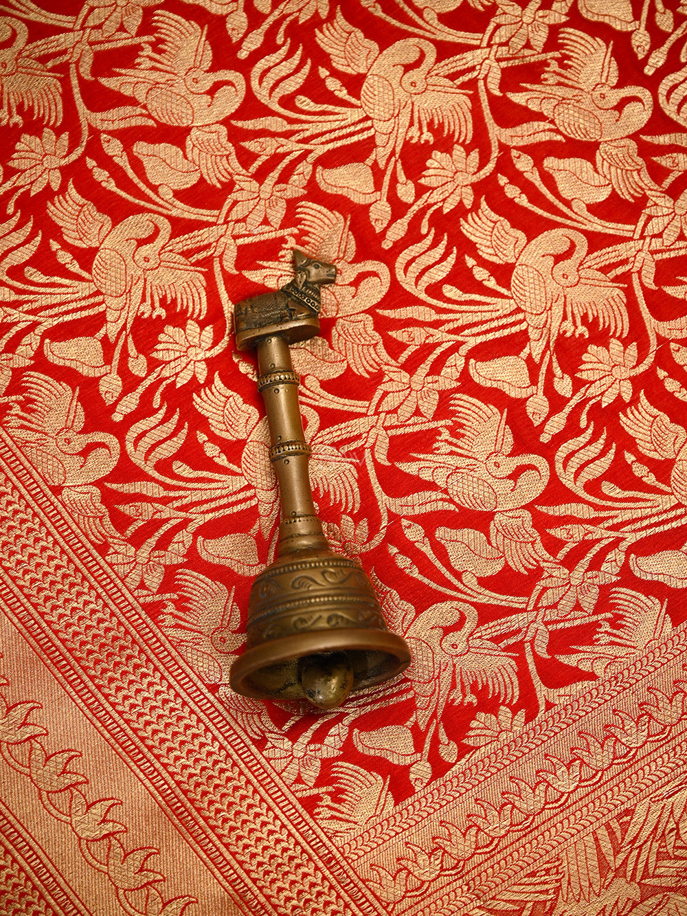 Red Silk Shikargah Brocade Handloom Banarasi Saree - Sacred Weaves