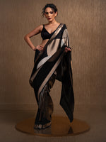 Black Katan Silk Handloom Banarasi Saree - Sacred Weaves