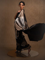 Black Katan Silk Handloom Banarasi Saree - Sacred Weaves
