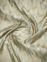 Grey Satin Sona Roopa Jaal Handloom Banarasi Saree - Sacred Weaves