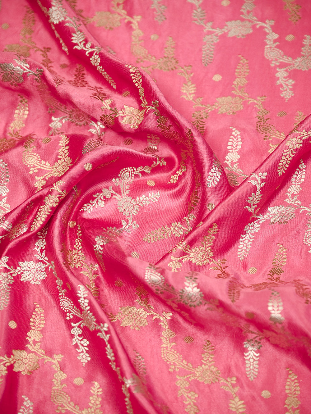 Pastel Pink Satin Sona Roopa Jaal Handloom Banarasi Saree - Sacred Weaves