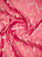 Pastel Pink Satin Sona Roopa Jaal Handloom Banarasi Saree - Sacred Weaves
