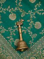 Teal Green Jaal Crepe Silk Handloom Banarasi Saree - Sacred Weaves