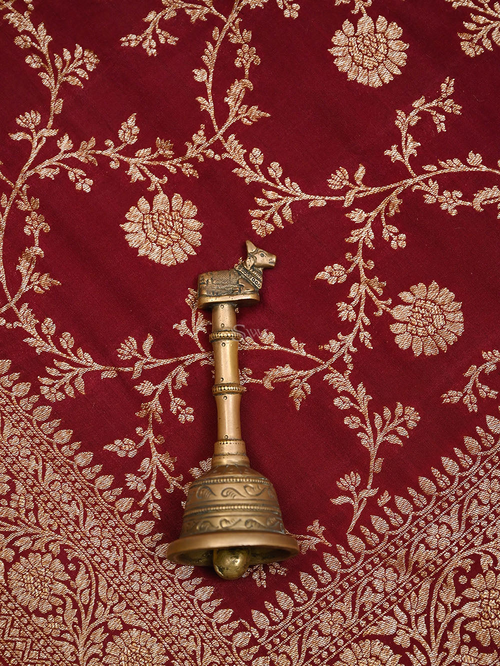 Brown Jaal Crepe Silk Handloom Banarasi Saree - Sacred Weaves