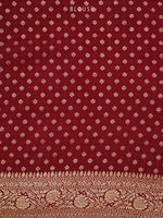 Brown Jaal Crepe Silk Handloom Banarasi Saree - Sacred Weaves