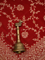 Dark Maroon Jaal Crepe Silk Handloom Banarasi Saree - Sacred Weaves