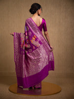 Dark Magenta Meenakari Bandhani Silk Handloom Banarasi Saree - Sacred Weaves