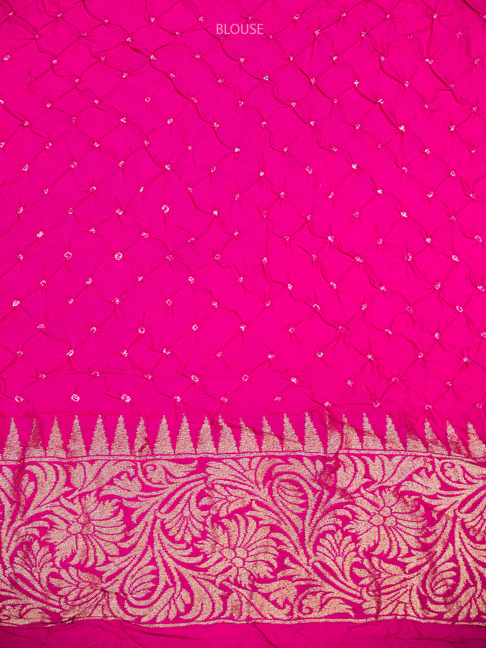 Dark Pink Meenakari Bandhani Silk Handloom Banarasi Saree - Sacred Weaves
