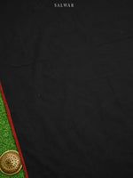 Black Plain Cotton Silk Handloom Banarasi Suit - Sacred Weaves