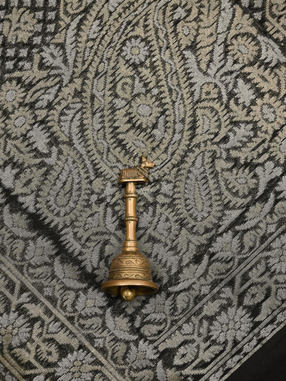 Black Plain Cotton Silk Handloom Banarasi Suit - Sacred Weaves