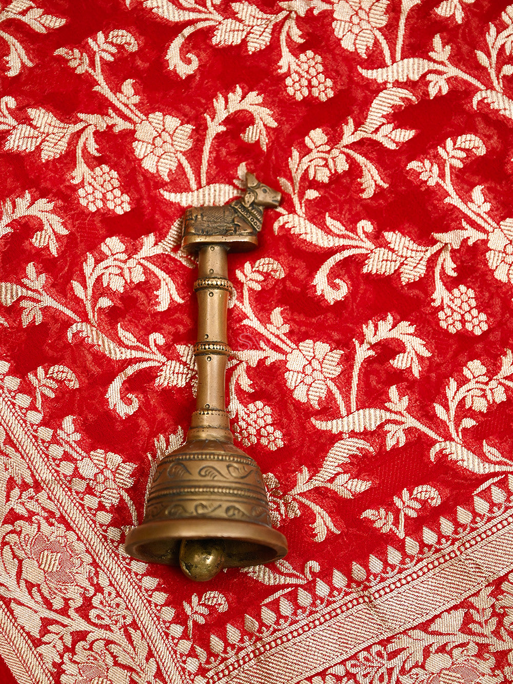 Red Booti Khaddi Georgette Handloom Banarasi Suit - Sacred Weaves