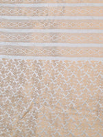 Off White Embroidery Satin Silk Handloom Banarasi Lehenga - Sacred Weaves