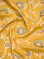 Mustard Meenakari Khaddi Georgette Handloom Banarasi Suit - Sacred Weaves