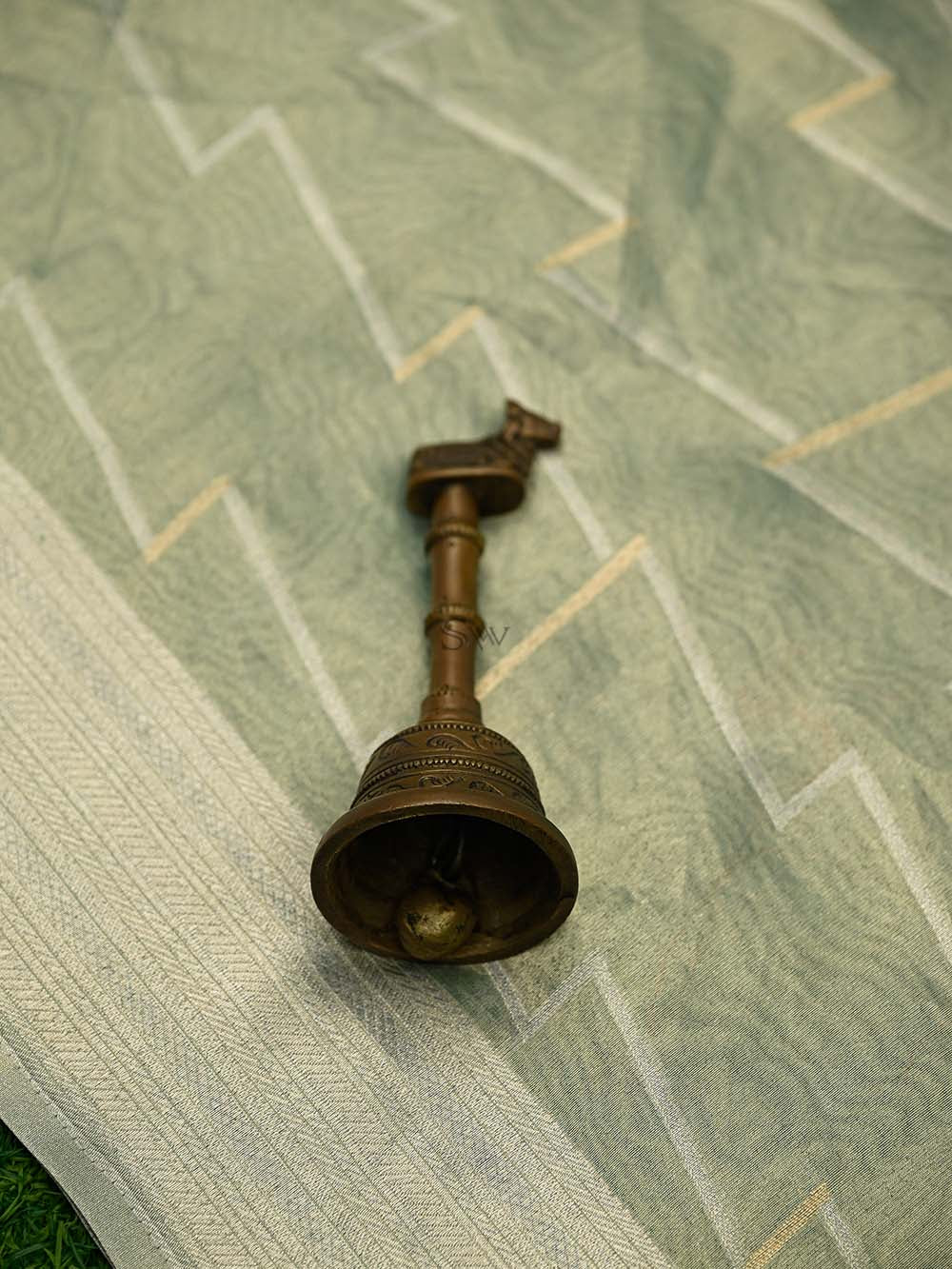 Pastel Green Tissue Silk Handloom Banarasi Lehenga - Sacred Weaves