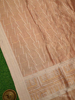 Peach Tissue Silk Handloom Banarasi Lehenga - Sacred Weaves