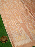 Peach Tissue Silk Handloom Banarasi Lehenga - Sacred Weaves