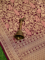 Brown Meenakari Silk Brocade Handloom Banarasi Saree - Sacred Weaves