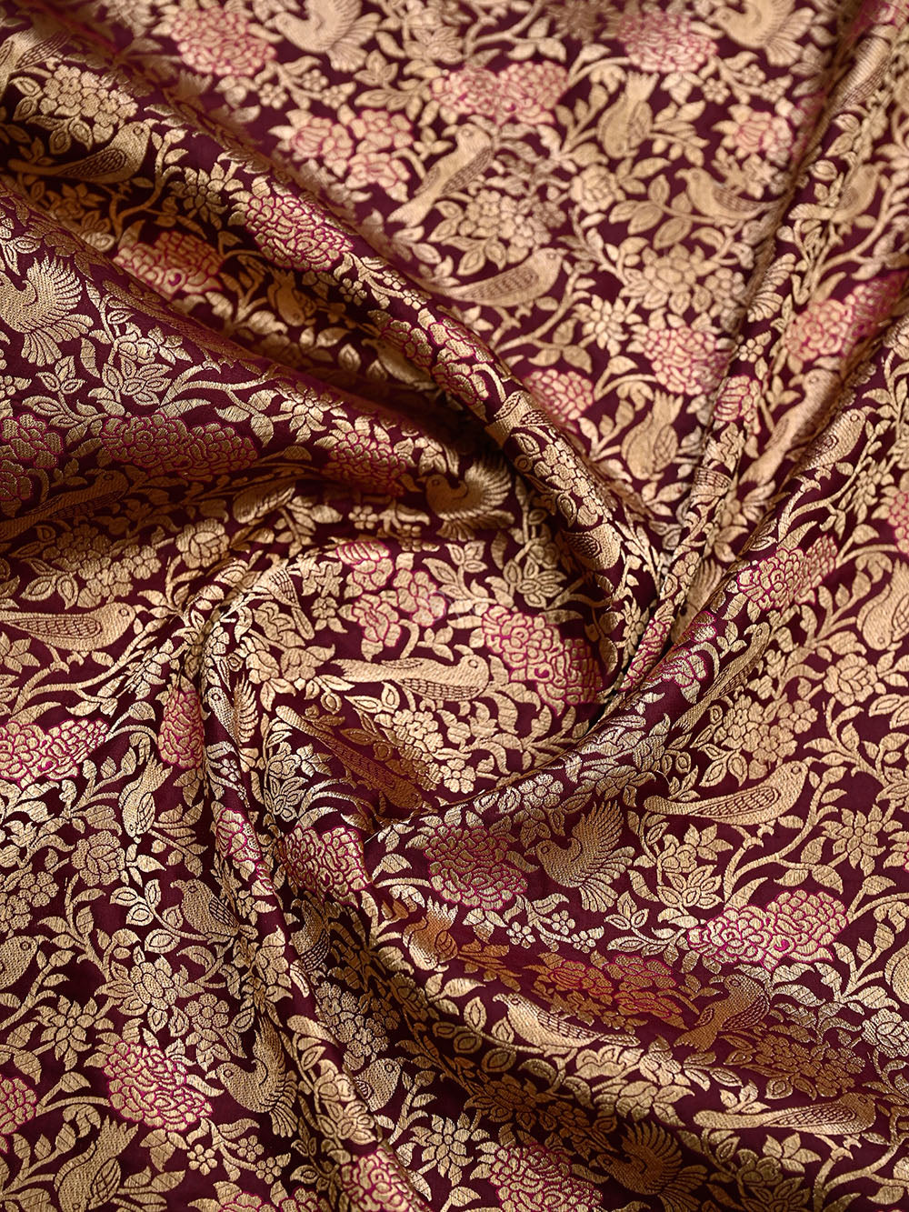 Brown Meenakari Silk Brocade Handloom Banarasi Saree - Sacred Weaves
