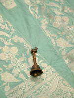 Mint Green Silk Handloom Banarasi Lehenga - Sacred Weaves