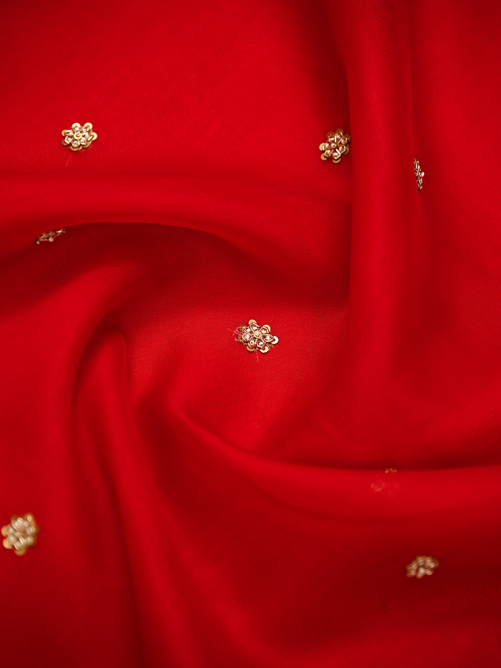 Red Silk Handloom Banarasi Lehenga - Sacred Weaves
