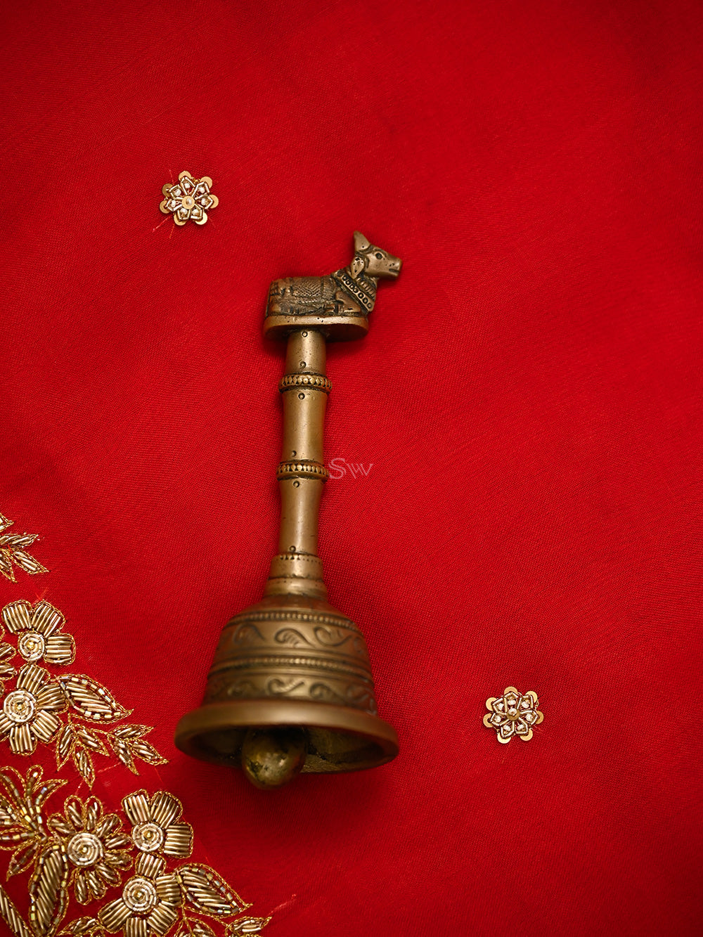 Red Silk Handloom Banarasi Lehenga - Sacred Weaves