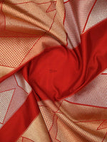 Red Silk Handloom Banarasi Lehenga - Sacred Weaves